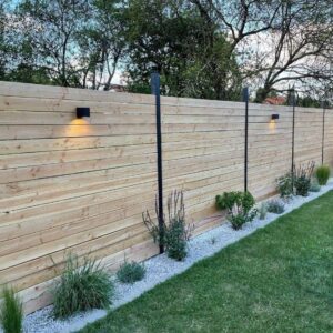 Clôture bois, béton, métal